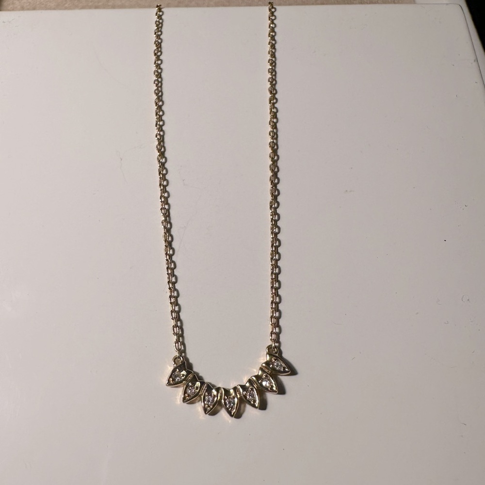 Stella & Dot Gold Necklace with Leaf Accents